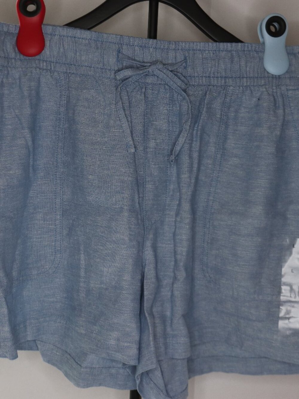 NWT Gap Women's Linen-blend Blue Chambray Shorts Sz L